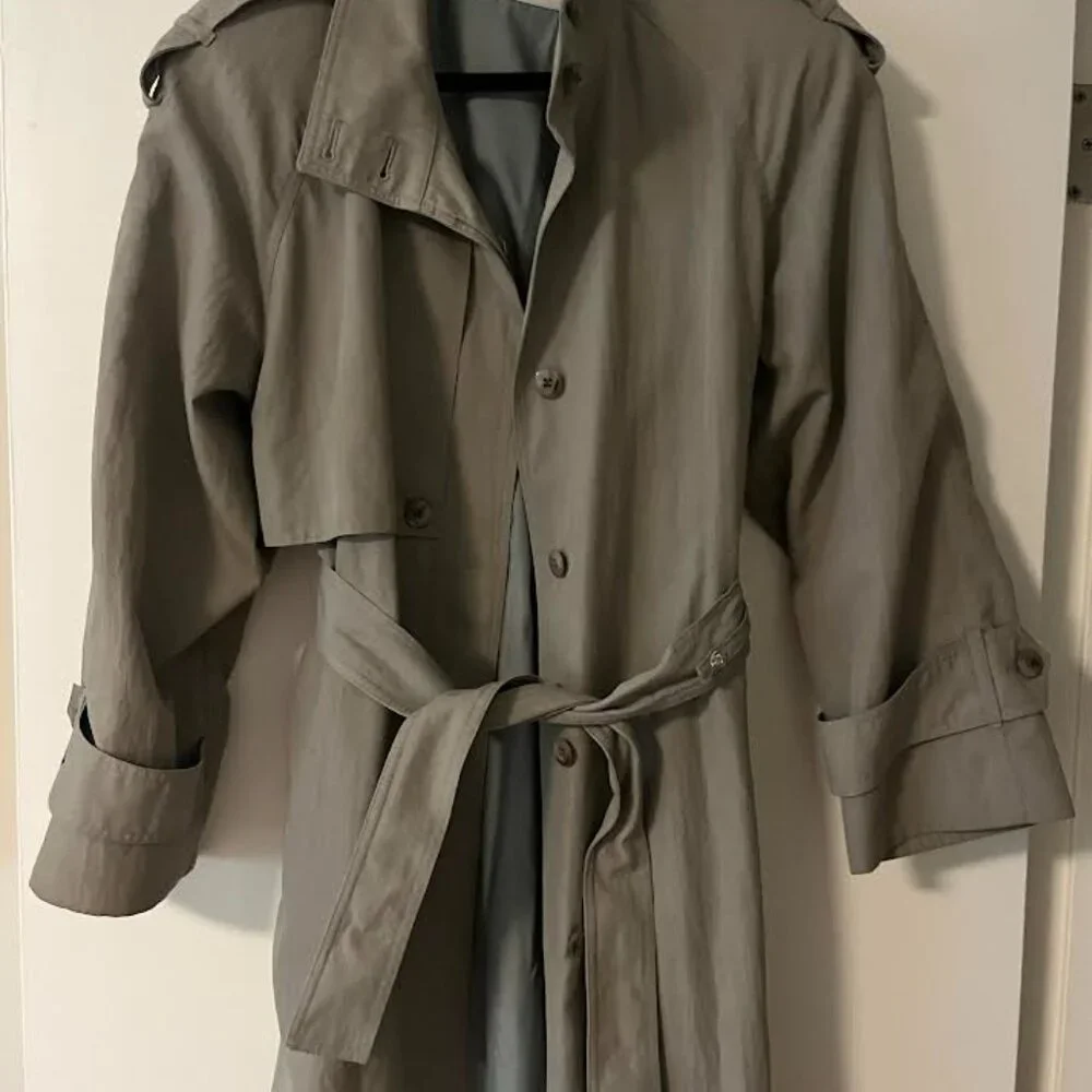London Fog Taupe Trench Coat - Picture 1 of 3
